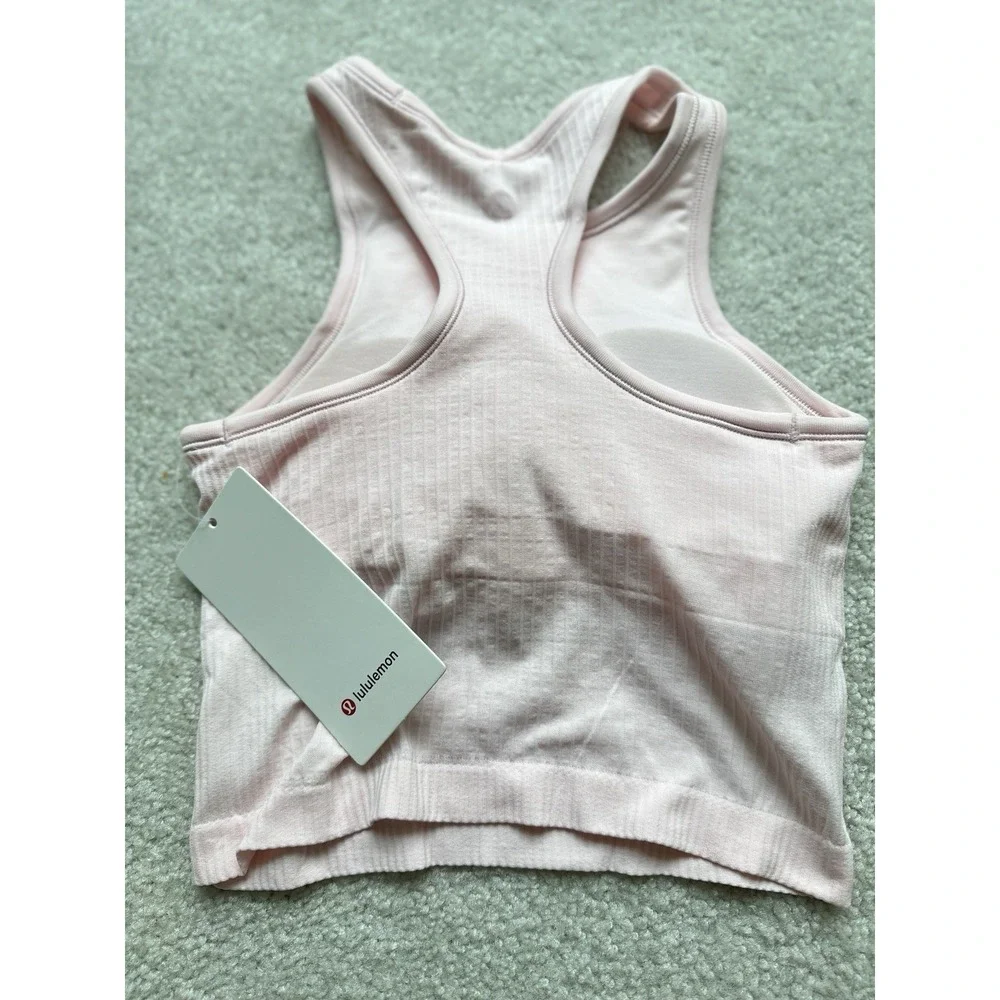 Lululemon Bundle Size 4 Lot Of 3 NWT EBB CROPPED TANK PINK, Navy Tank, Leggings